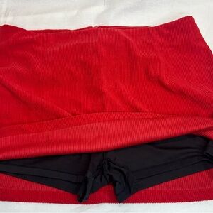 Red Corduroy Women's Shorts